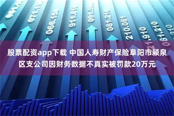股票配资app下载 中国人寿财产保险阜阳市颍泉区支公司因财务数据不真实被罚款20万元